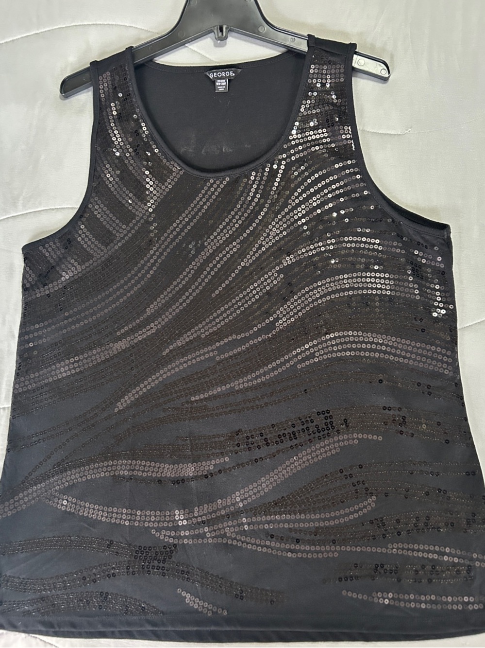 George Black Sequin Wave Tank Swim Coverup